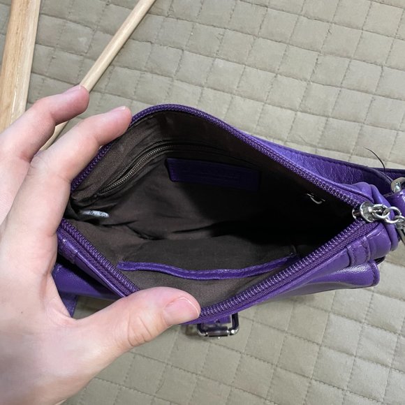 Danier Purple Leather Saddlebag - Picture 11 of 11